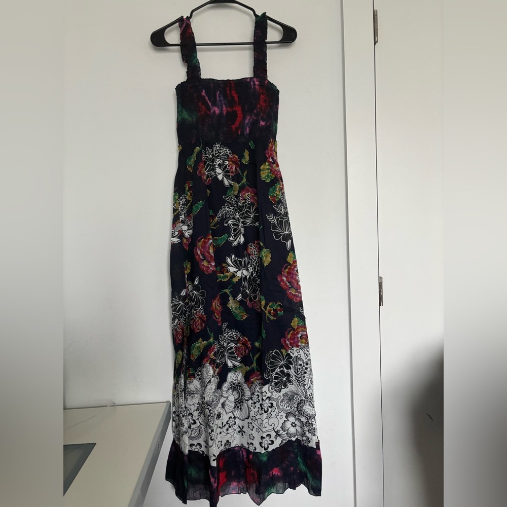 CHAUDRY KC BOHEMIAN COLORFUL MAXI DRESS SZ MEDIUM